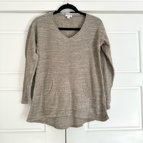 J Jill Pure Jill Knit V-Neck Beige Sweater, XS - Picture 1 of 8